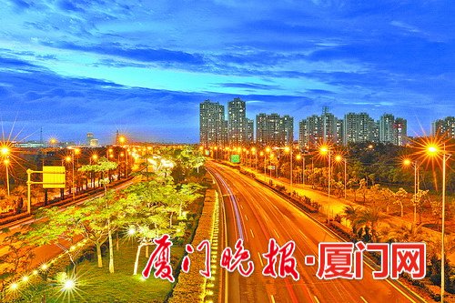 翔安大道夜景改造工程竣工 沿线夜景层次更丰
