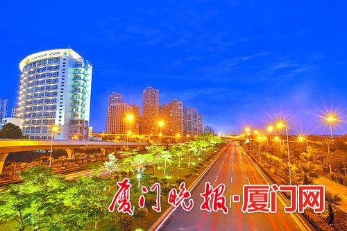 翔安大道夜景改造工程竣工 沿线夜景层次更丰