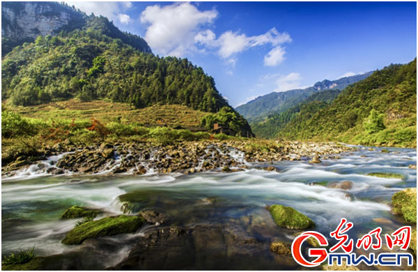 油草河发源于重庆石柱土家族自治县,黄水国家森林公园腹心地带