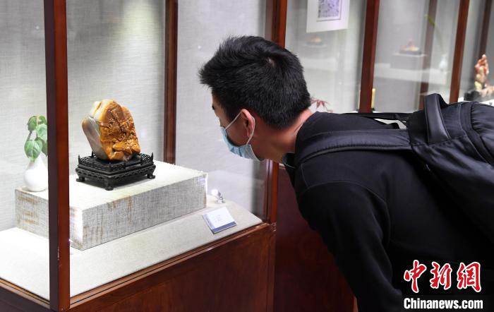 福建举办“非遗”寿山石雕、软木画和象园木雕精品展