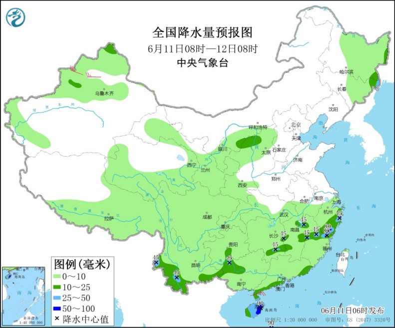 华南南部等地有明显降雨 黄淮等地有高温天气