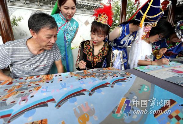 庆国庆！镇海澥浦20余名少数民族群众绘制72幅农民画
