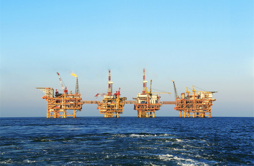 亚洲最大海上连体平台累计向环渤海地区输送天然气近40亿立方米。中海油天津分公司供图