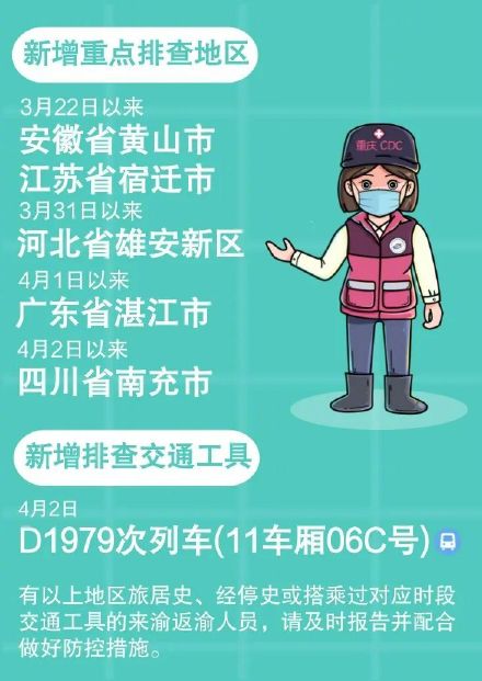 重庆疾控：新增排查5地1列车