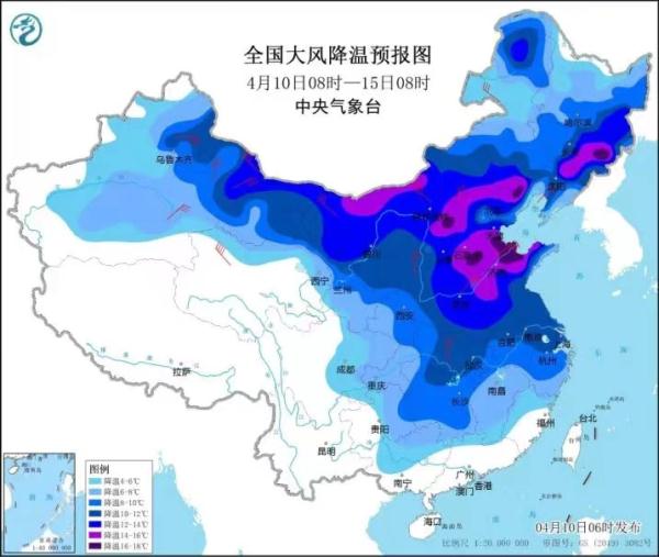 气温骤降12至16℃，明晚起山东迎降温、降雨和大风天气