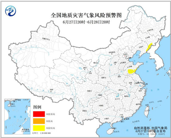 地质灾害预警：辽宁吉林山东等地部分地区发生地质灾害风险较高