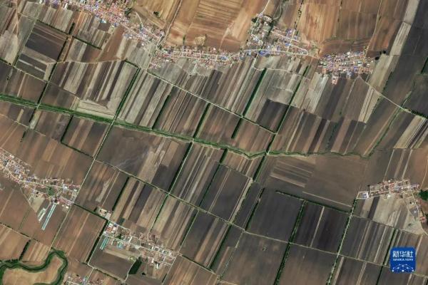 太空视角看吉林省农田美景