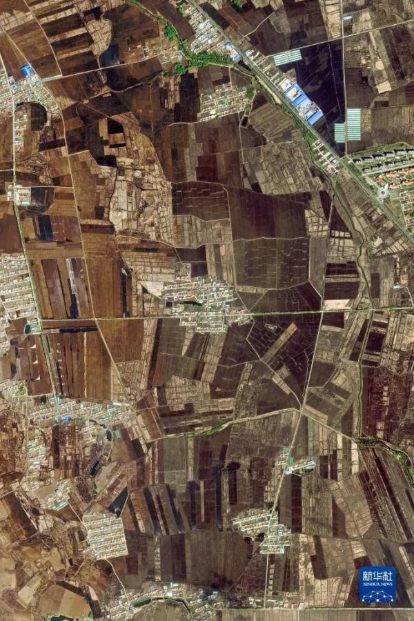 太空视角看吉林省农田美景