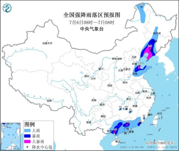 暴雨黄色预警继续：辽宁山东广西等地局地有大暴雨