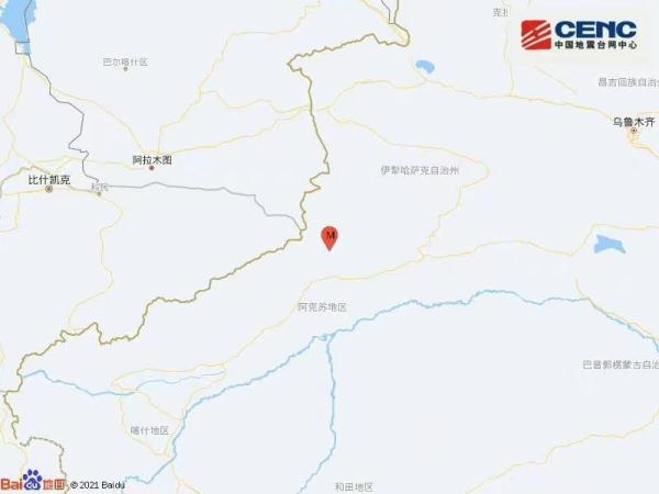 新疆阿克苏地区温宿县发生3.1级地震 震源深度12千米