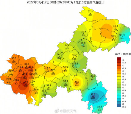 今日重庆3区县超40℃！最热江津40.9℃