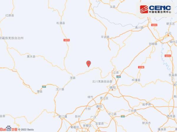 四川绵阳市北川县发生3.2级地震 震源深度12千米