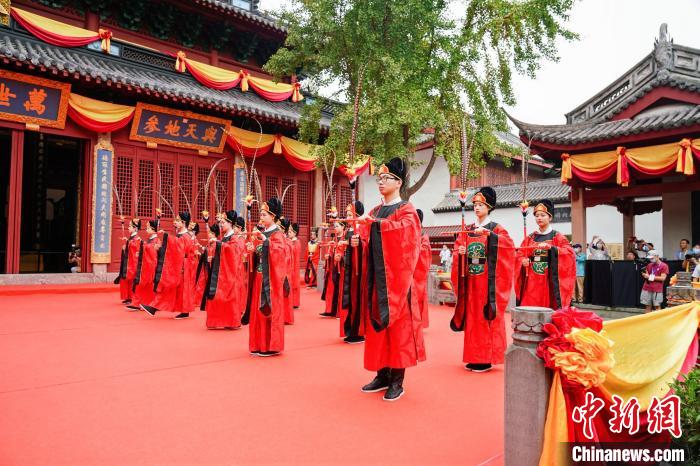 乐舞告祭环节的现场。　杭州市文物遗产与历史建筑保护中心 供图