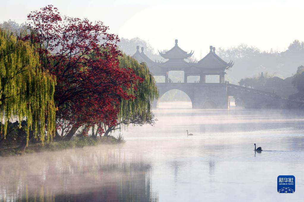 诗意中国——山明水净夜来霜，数树深红出浅黄