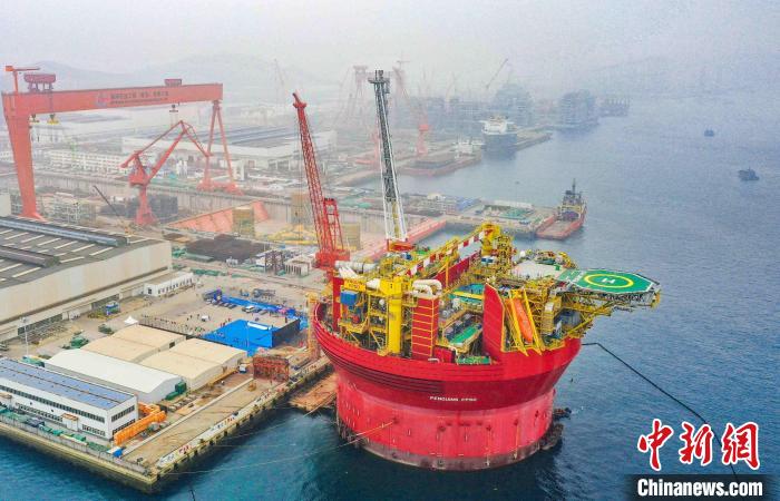 中国建造规模最大的圆筒型FPSO在山东青岛完工交付