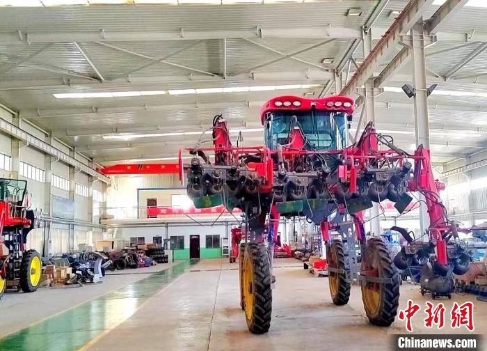 图为肃州区应用于种子制造业的5G无人驾驶抽雄机。　李建平 摄