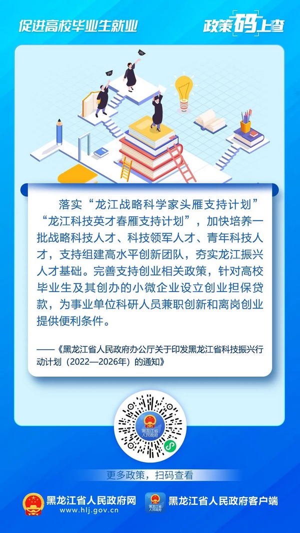促进高校毕业生就业，黑龙江这些政策“码”上查！