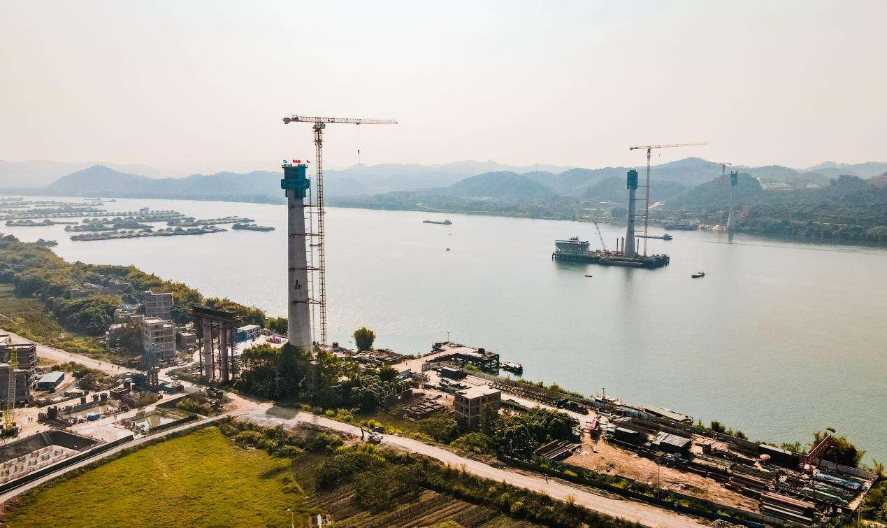 广西苍容浔江大桥北塔封顶 微信图片_20231124163708