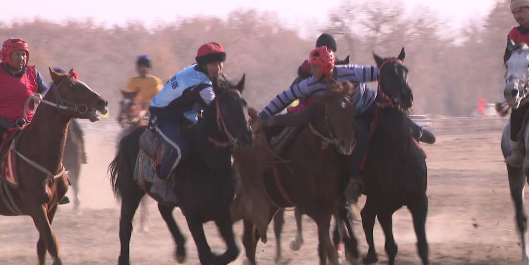 新疆阿瓦提：速度碰撞激情 叼羊比赛展现冬日运动风采