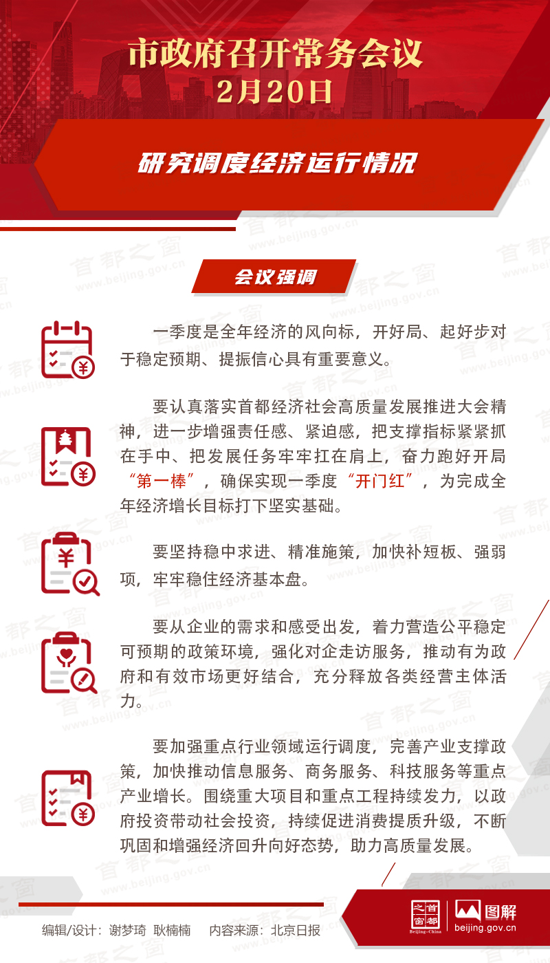 北京市政府常务会议图解：研究调度经济运行情况