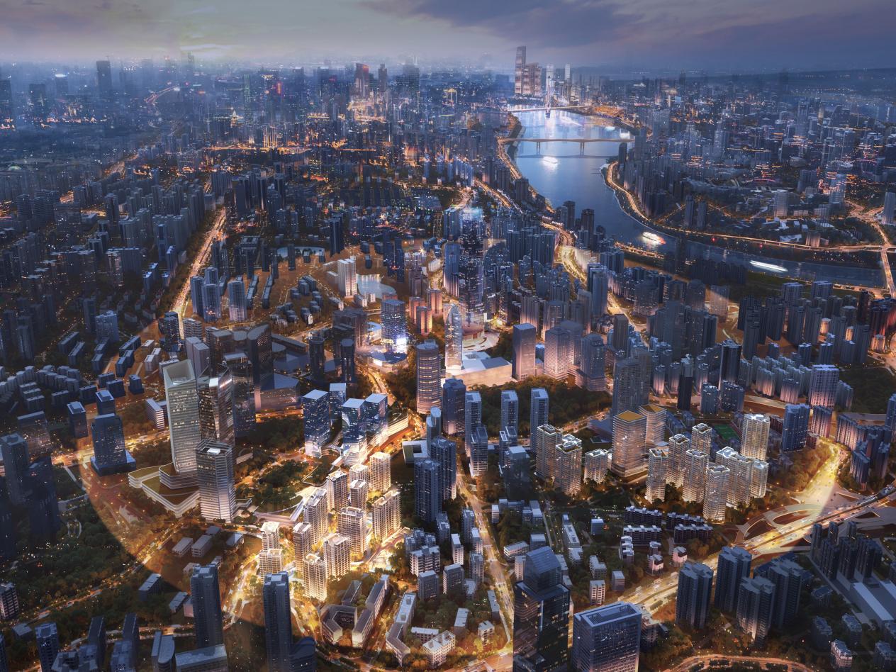 重庆观音桥商圈建“空中连廊” 8D魔幻城市将添新地标