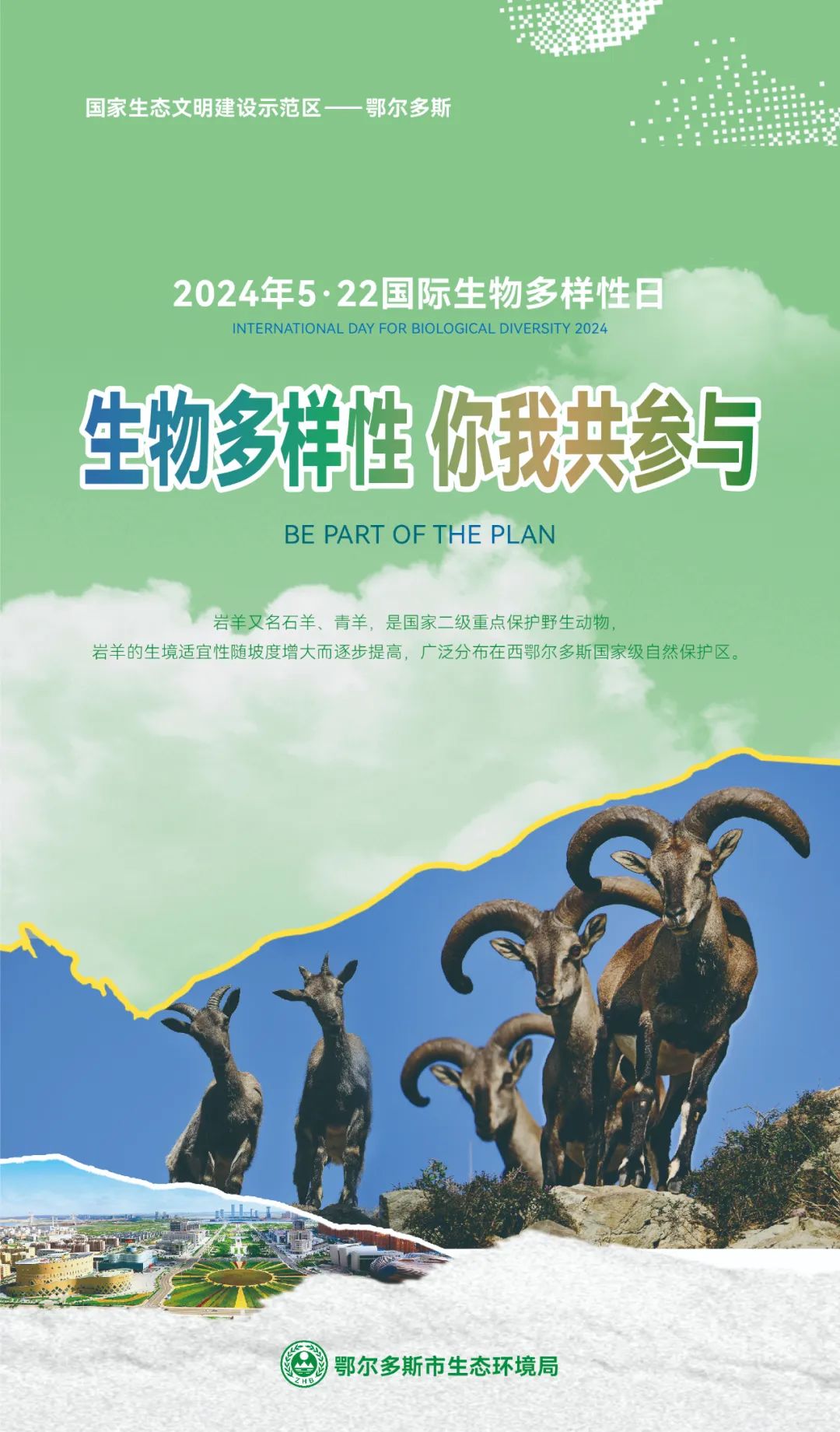 【5.22国际生物多样性日】鄂尔多斯市主题海报来啦