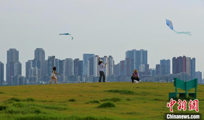 湖北武汉：放风筝享受夏日清凉