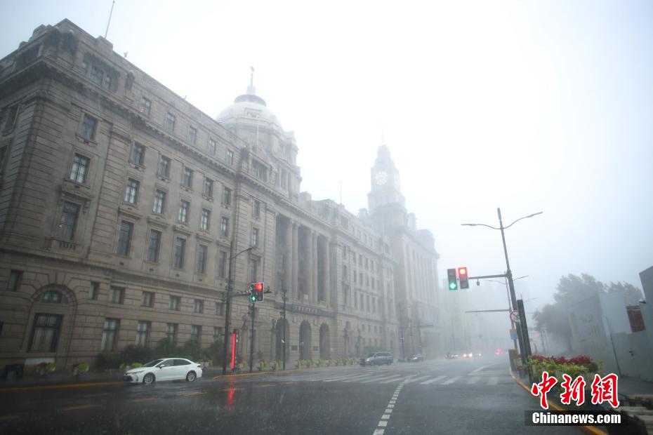 台风“贝碧嘉”登陆上海 申城市区狂风骤雨