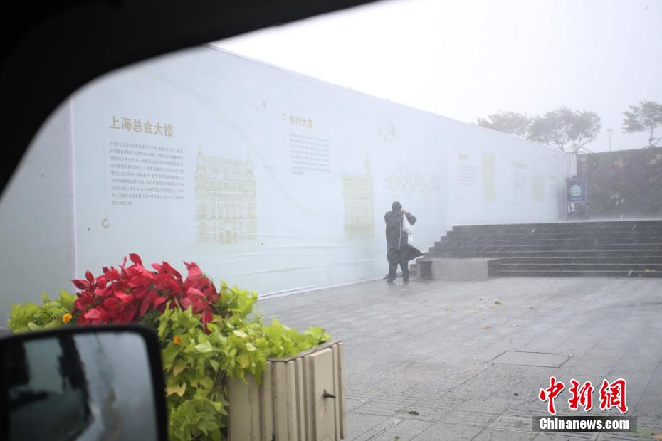 台风“贝碧嘉”登陆上海 申城市区狂风骤雨