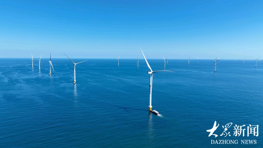 我国单体最大平价海上风电项目今日在山东全容量并网