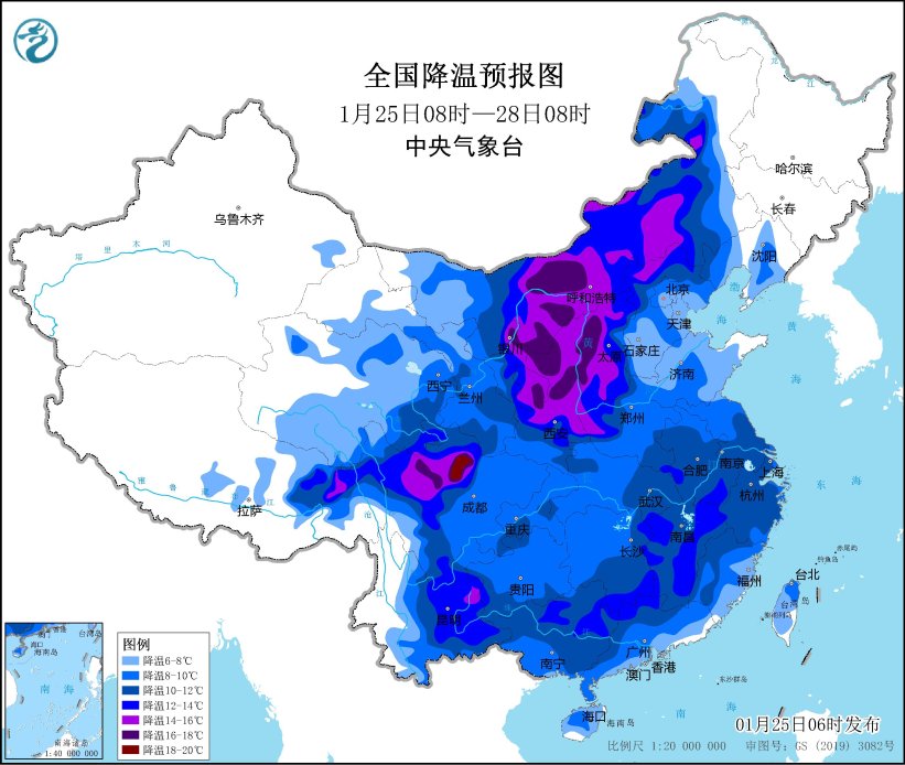 寒潮雨雪继续影响我国大部 琼州海峡将有大雾天气