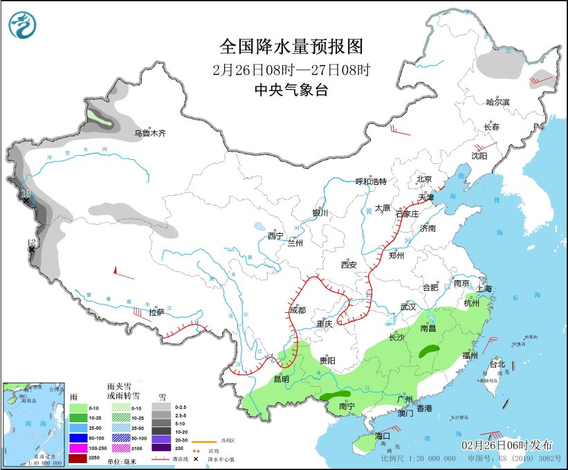 江南华南等地有阴雨 本旬末气温连升3月初天气大变