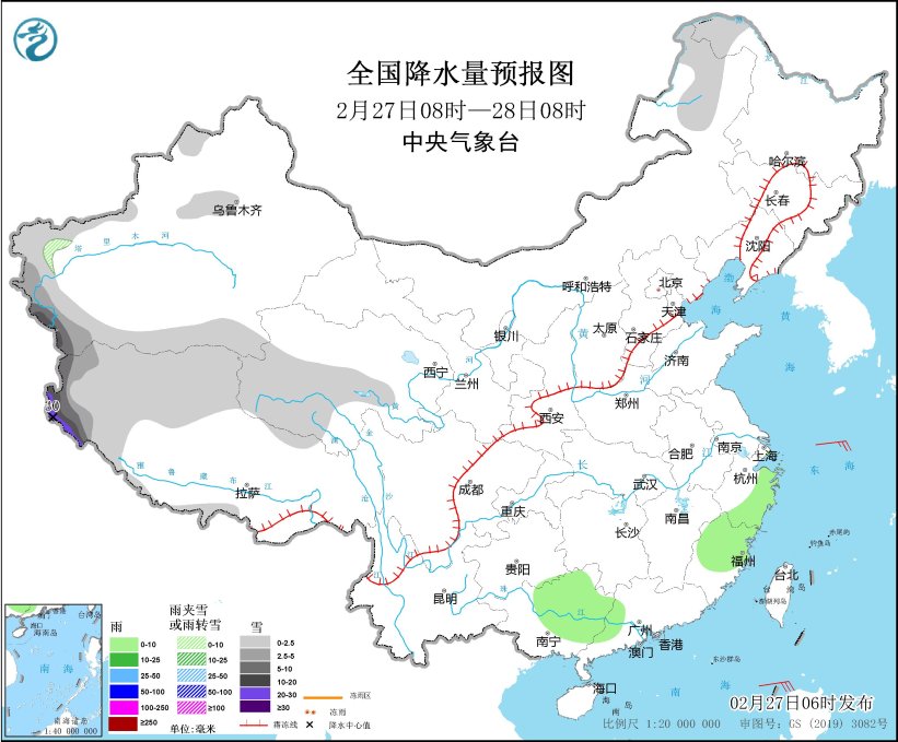 新疆西藏西部有大到暴雪 旬末气温回升3月初强冷空气影响中东部