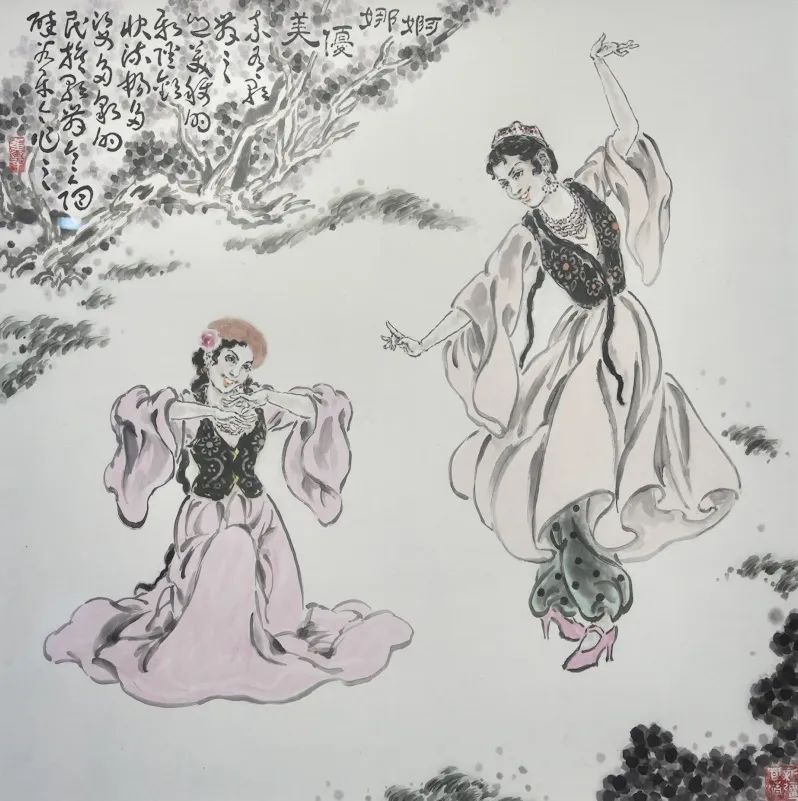 丹青映疆 同心共绘——庆祝新疆维吾尔自治区成立70周年新疆艺术学院老教授美术作品展开幕