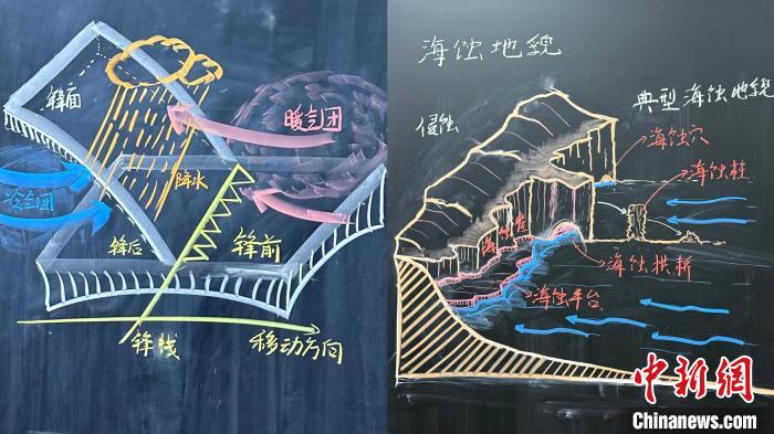 “95后”地理老师信手绘出“3D板画” 别样课堂惊艳网络