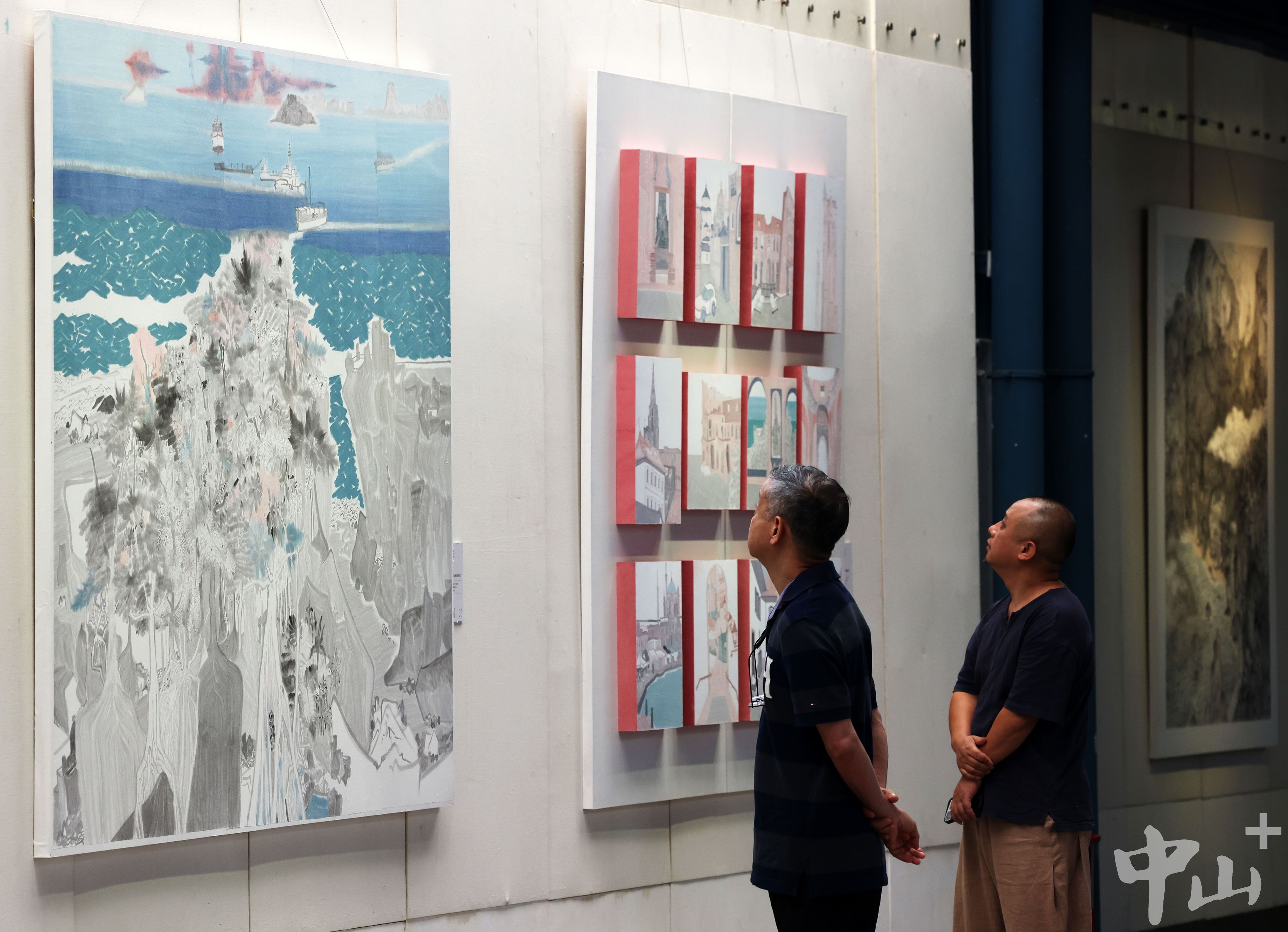 展出以艺术家方向为代表的作品56幅，这场山水画展在中山举行
