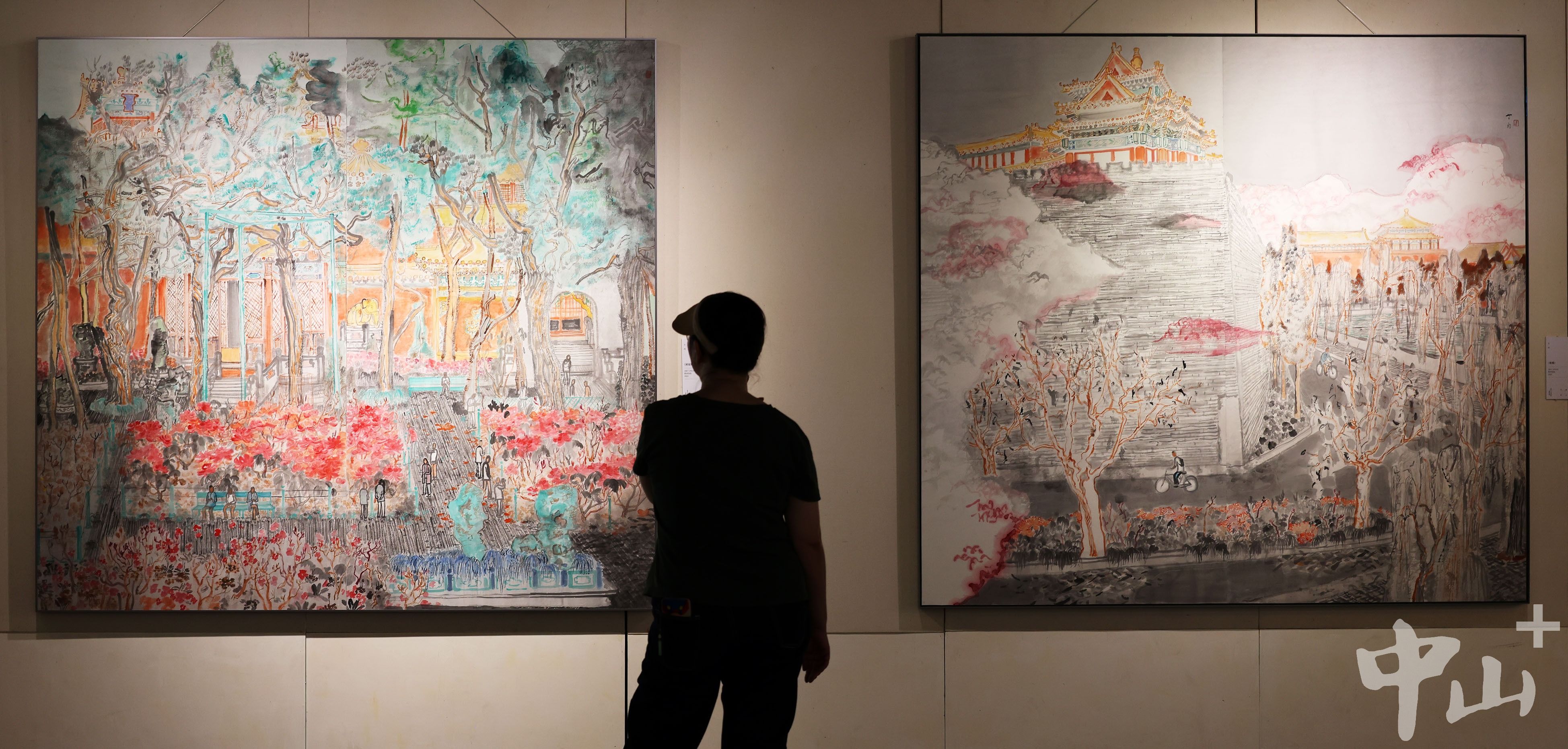 展出以艺术家方向为代表的作品56幅，这场山水画展在中山举行