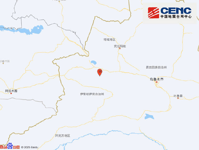 新疆博尔塔拉州精河县发生4.3级地震 震源深度10千米