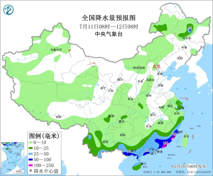 福建广东等地有强降雨 华北四川盆地等地有分散性强降雨
