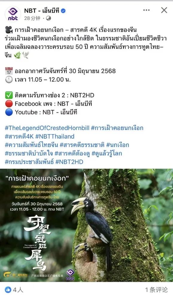 两部中国—东盟合拍计划扶持纪录片中泰同步播映　以跨国生态合拍展现生物多样性保护区域合作成果