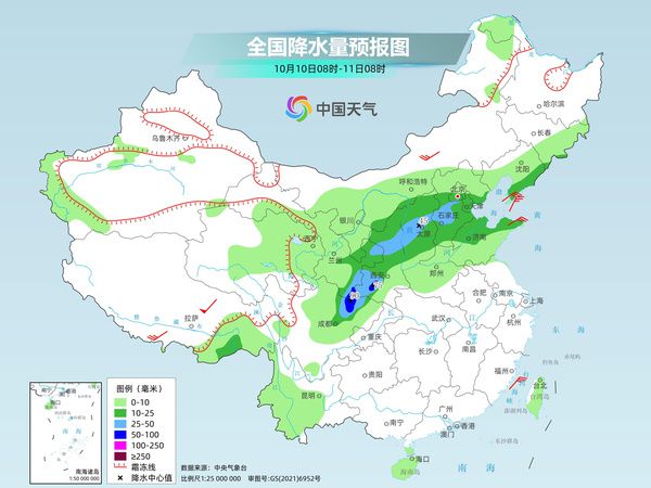 北方大部秋雨绵绵凉意十足 南方多地秋老虎发威将现高温