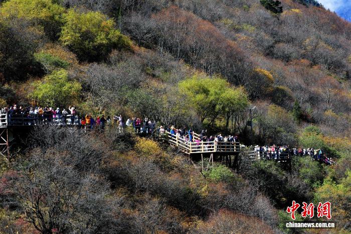 四川黄龙风景如画引游人