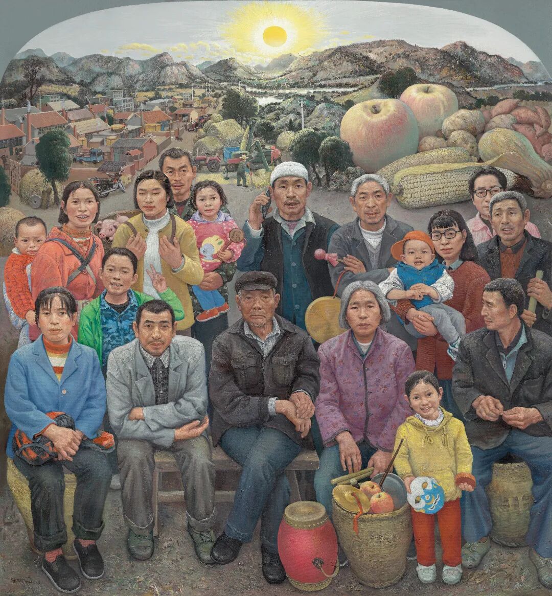 十四艺节 | 重庆61件作品入选全国三大展览 陈树中《融 我们的家园》216x200cm 布面油画 2024年.jpg