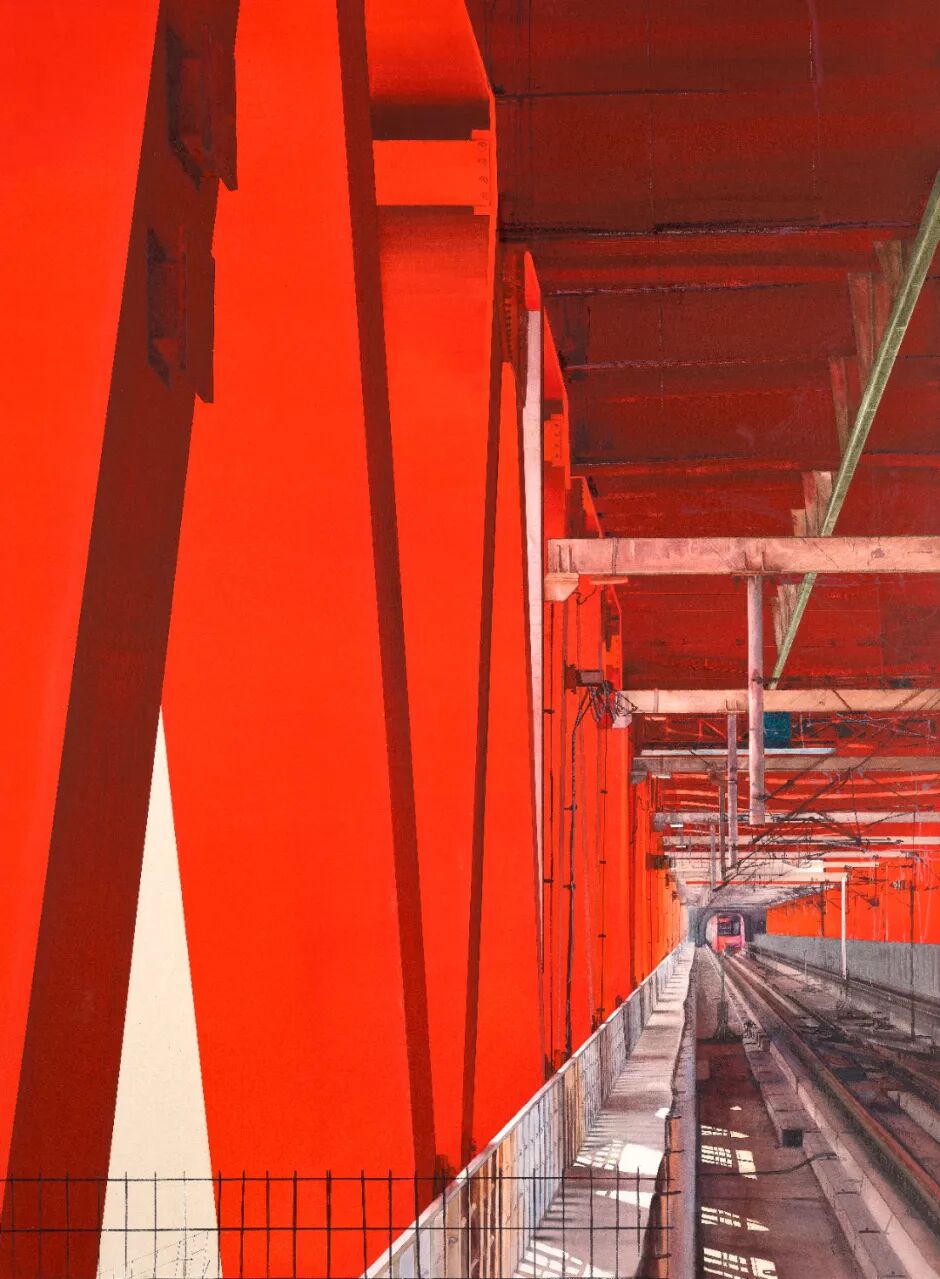 十四艺节 | 重庆61件作品入选全国三大展览 吕杰《赤脊》 151x111cm 水彩 2025年.jpg