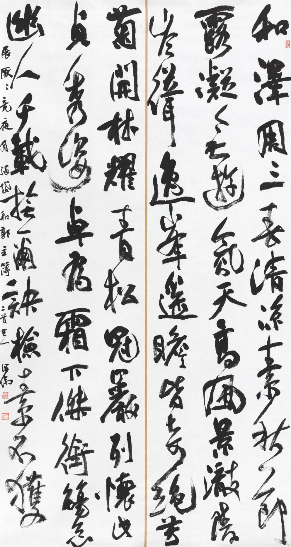 十四艺节 | 重庆61件作品入选全国三大展览 冯泽伟 张岱《和郭主薄二首·其一》 180x96cm 书法.jpg