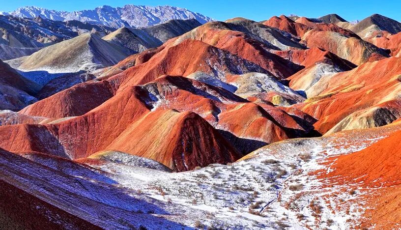 【组图】张掖临泽:雪浴丹霞景色美 【组图】张掖临泽:雪浴丹霞景色美