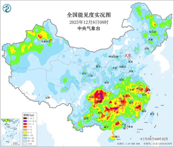 南方多地今晨能见度不佳局地现特强浓雾 本周中后期寒潮驱散雾和霾