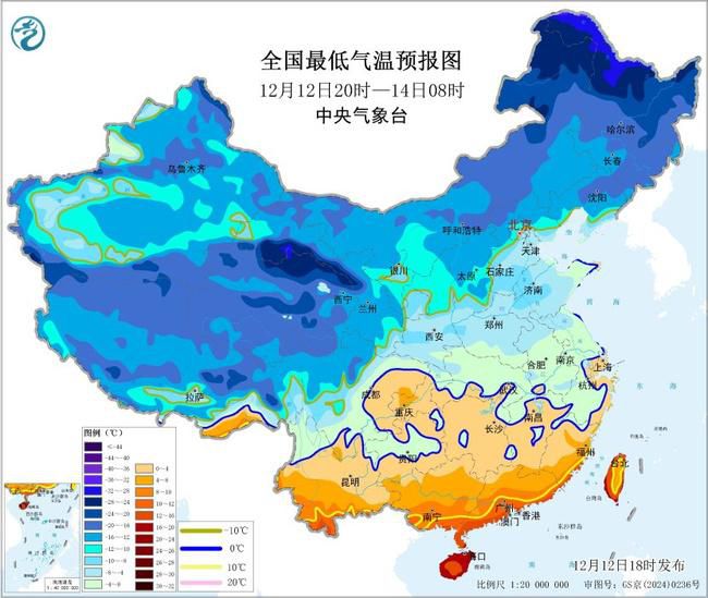 寒潮蓝色预警：江南等地部分地区降温幅度可达10至12℃