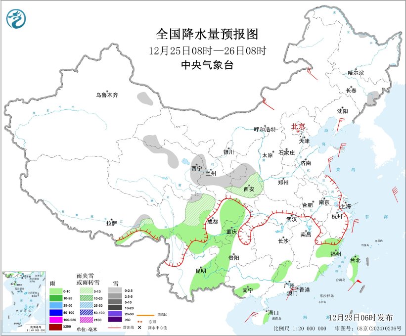 冷空气继续影响我国 中东部有较大范围弱雨雪天气