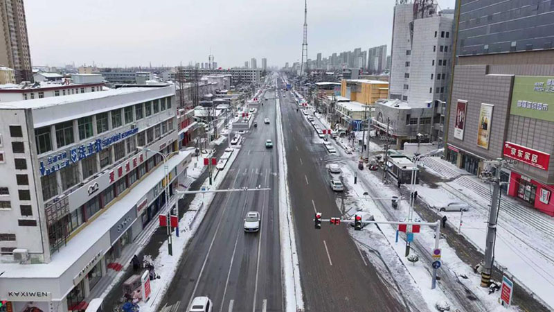 1月20日上午的濉溪县主干道。濉溪县委宣传部供图